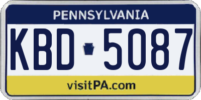 PA license plate KBD5087