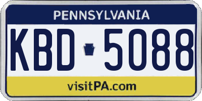PA license plate KBD5088