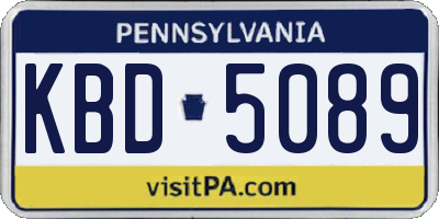 PA license plate KBD5089