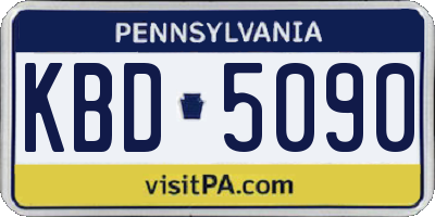 PA license plate KBD5090