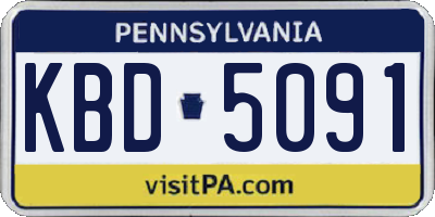 PA license plate KBD5091