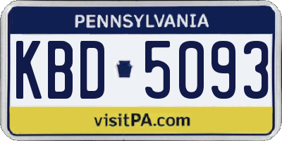PA license plate KBD5093