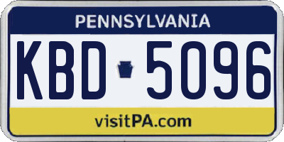 PA license plate KBD5096
