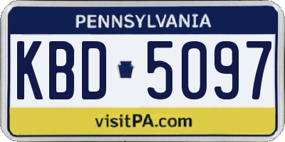 PA license plate KBD5097