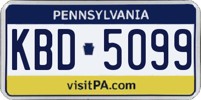 PA license plate KBD5099