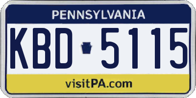 PA license plate KBD5115