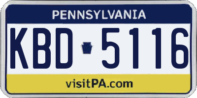 PA license plate KBD5116