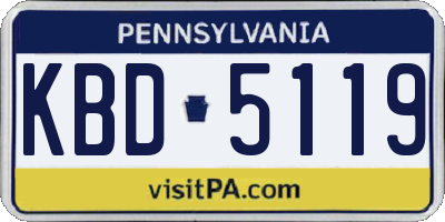 PA license plate KBD5119