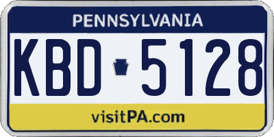 PA license plate KBD5128