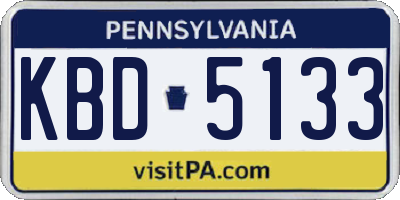 PA license plate KBD5133