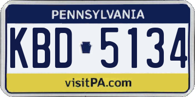 PA license plate KBD5134