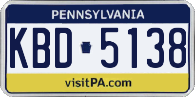 PA license plate KBD5138