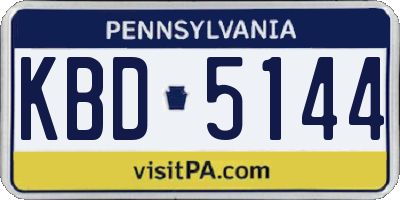 PA license plate KBD5144