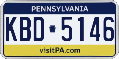 PA license plate KBD5146