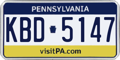 PA license plate KBD5147