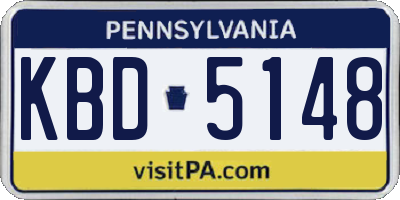 PA license plate KBD5148
