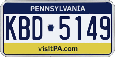 PA license plate KBD5149