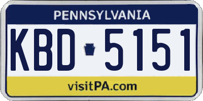 PA license plate KBD5151