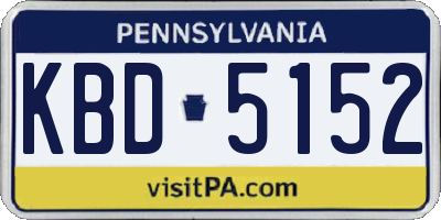 PA license plate KBD5152
