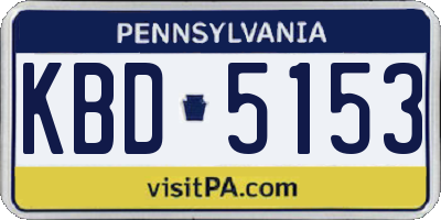 PA license plate KBD5153