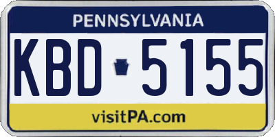 PA license plate KBD5155
