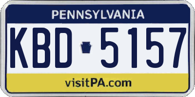 PA license plate KBD5157