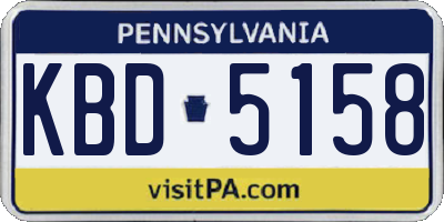 PA license plate KBD5158