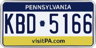 PA license plate KBD5166