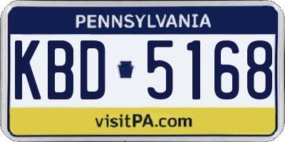 PA license plate KBD5168