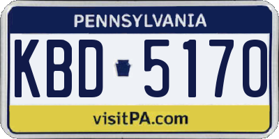 PA license plate KBD5170