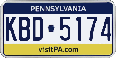 PA license plate KBD5174