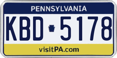 PA license plate KBD5178