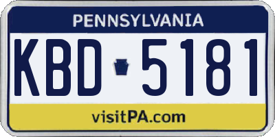 PA license plate KBD5181