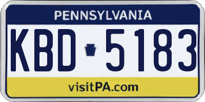 PA license plate KBD5183