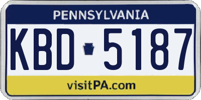 PA license plate KBD5187