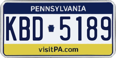 PA license plate KBD5189