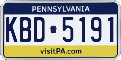 PA license plate KBD5191