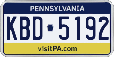 PA license plate KBD5192