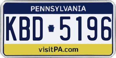 PA license plate KBD5196
