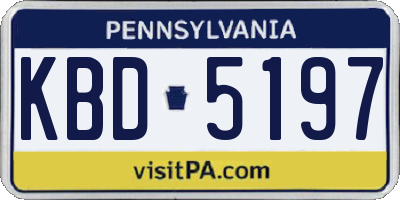 PA license plate KBD5197