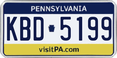 PA license plate KBD5199