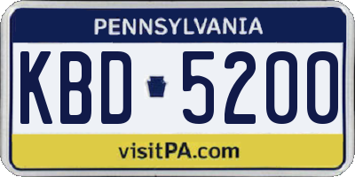 PA license plate KBD5200