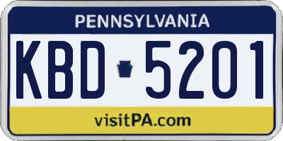 PA license plate KBD5201