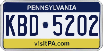 PA license plate KBD5202