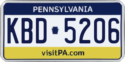 PA license plate KBD5206