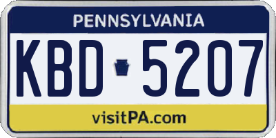 PA license plate KBD5207
