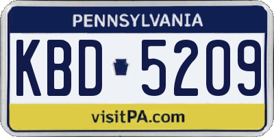 PA license plate KBD5209