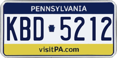 PA license plate KBD5212