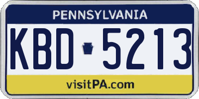 PA license plate KBD5213