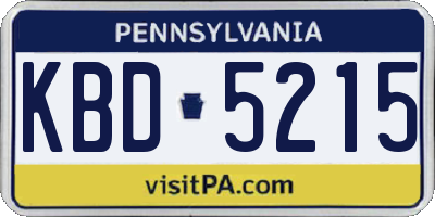 PA license plate KBD5215